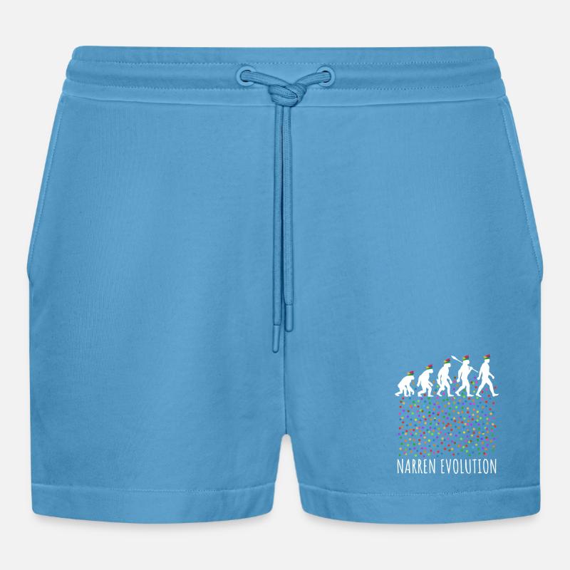 Fool Evolution | Homo Carnival | Carnival - Organic Relaxed Cropped Shorts Made in EU -  Sol Blue