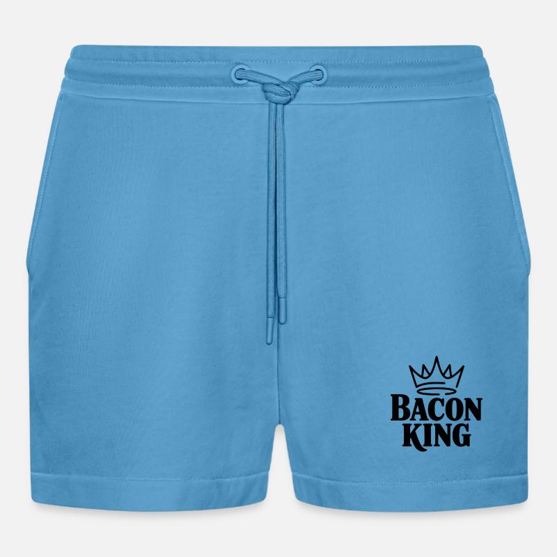 Bacon King - Organic Relaxed Cropped Shorts Made in EU -  Sol Blue