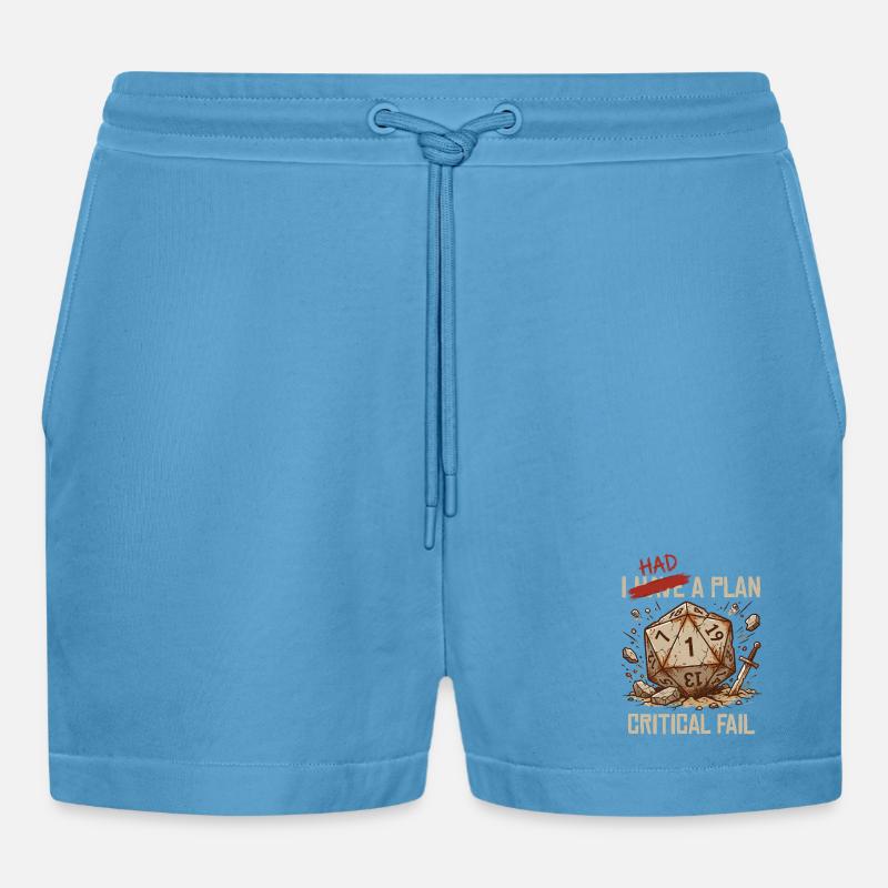 Échec critique – J’avais un plan cube - Short bio décontracté court fabriqué en UE -  Sol Blue
