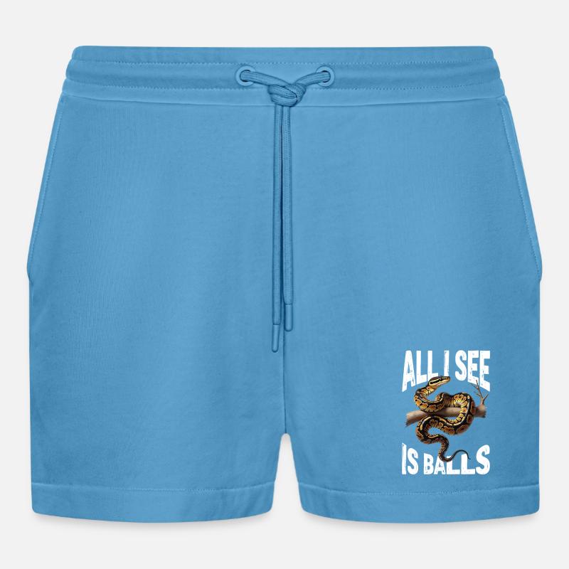 Königspython Schlangen Liebhaber Terrarium Python - Organic Relaxed Cropped Shorts Made in EU -  Sol Blue