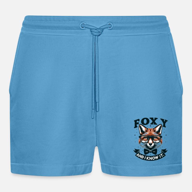 Cravatta a papillon Foxy Nerd Glasses - Pantaloncini corti ecologici casual Made in UE - Sol Blue