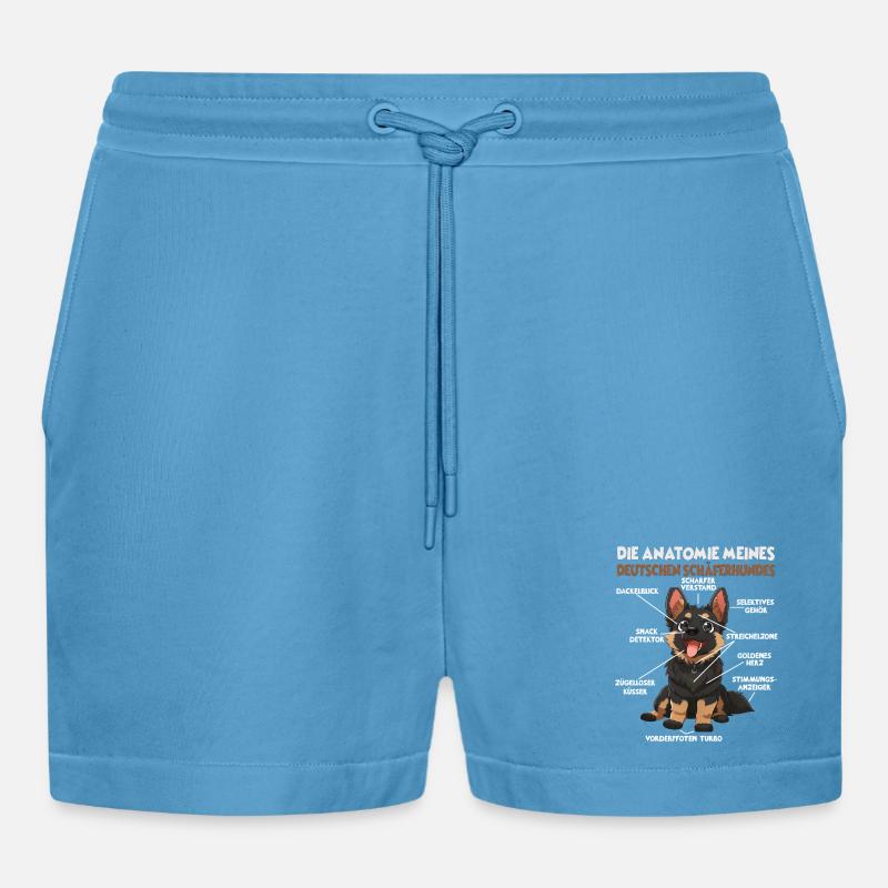 Schäferhund Gassi T Hundehalter Schäferhund - Organic Relaxed Cropped Shorts Made in EU -  Sol Blue