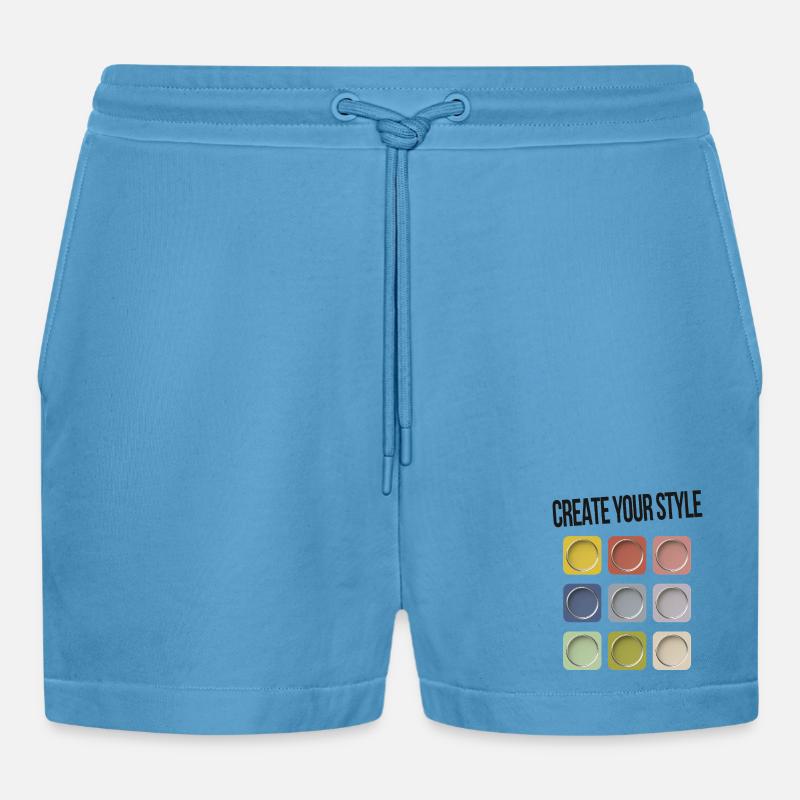 Create Your Style – Modernes Statement - Organic Relaxed Cropped Shorts Made in EU -  Sol Blue