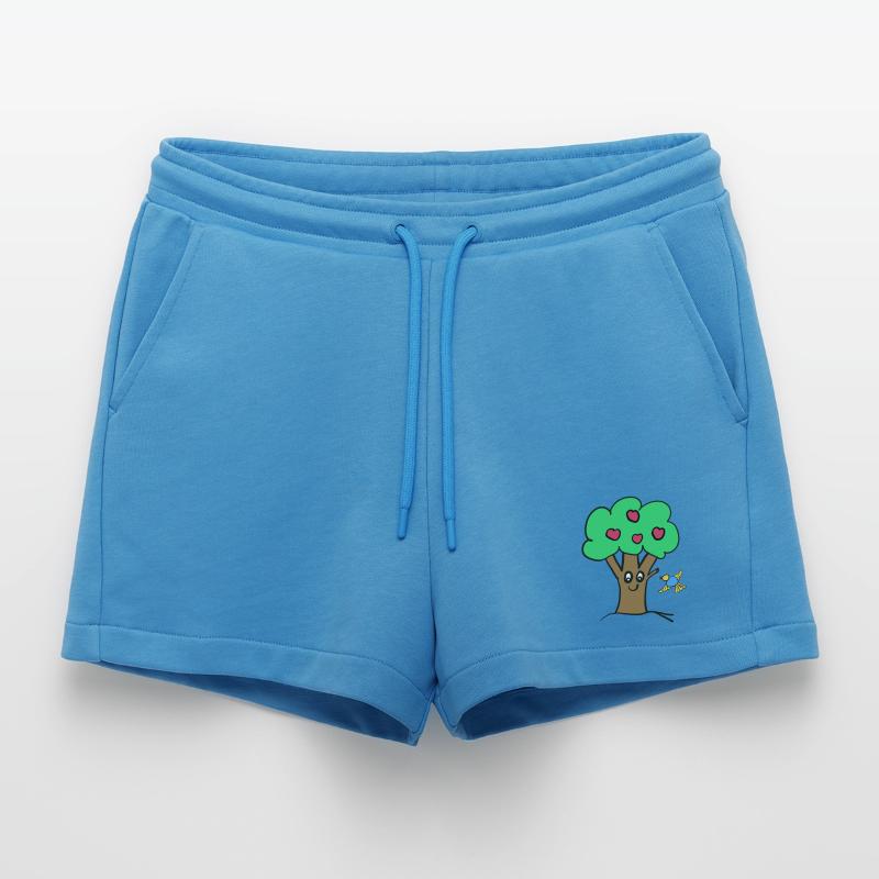 Apple Tree Tree Nature Bird Organic Relaxed Cropped Shorts Made in EU
