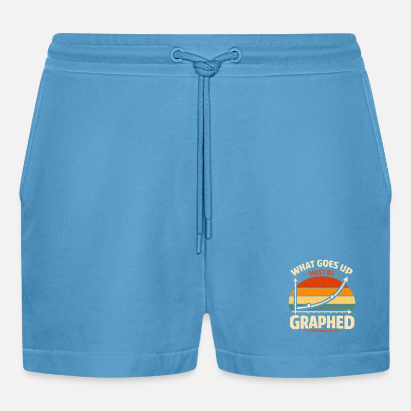Was steigt, wird geplottet | Daten Nerd - Organic Relaxed Cropped Shorts Made in EU - Sol Blue