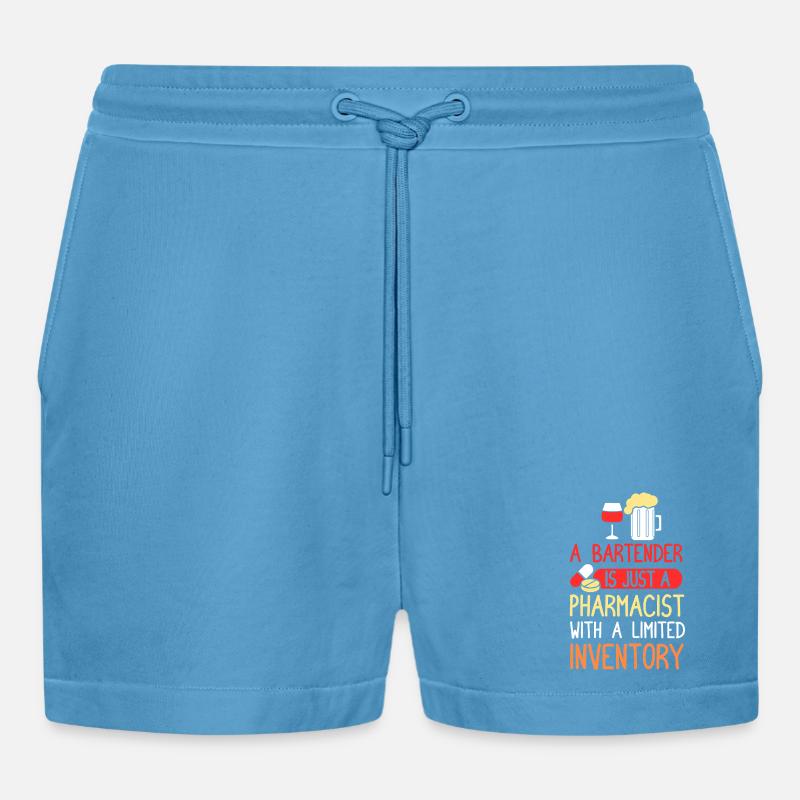 Barkeeper Kellner bartender Barmann - Organic Relaxed Cropped Shorts Made in EU - Sol Blue