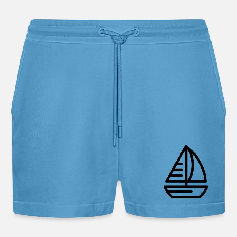 Boot - Organic Relaxed Cropped Shorts Made in EU -  Sol Blue