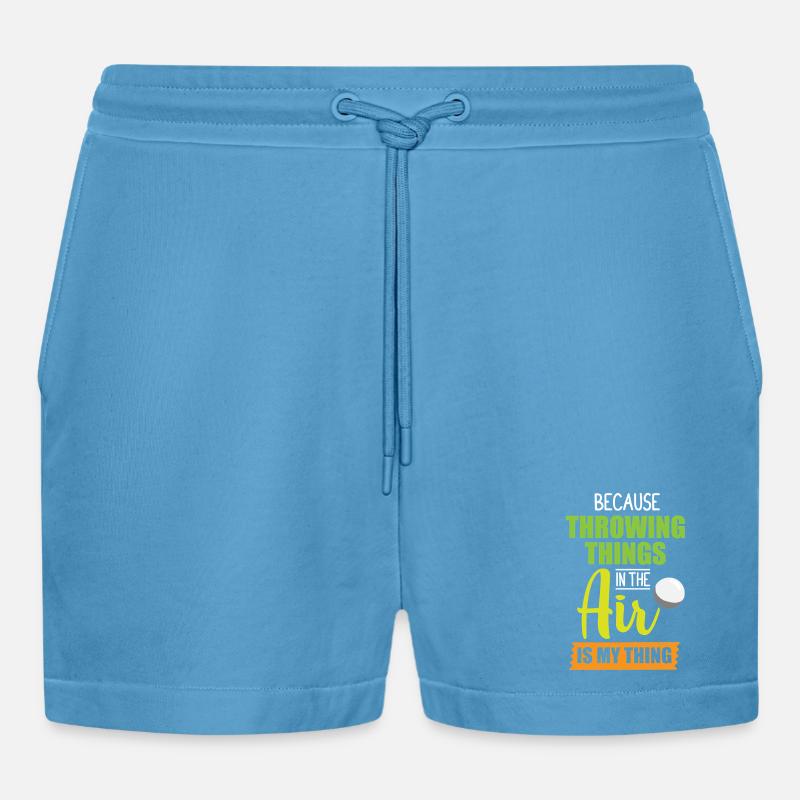 Diskuswurf Diskuswerfen Diskus diskuswerfer - Organic Relaxed Cropped Shorts Made in EU -  Sol Blue