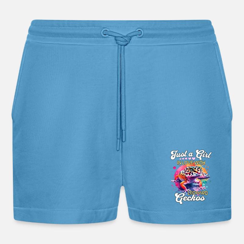 Mädchen Leopardgecko - Organic Relaxed Cropped Shorts Made in EU -  Sol Blue