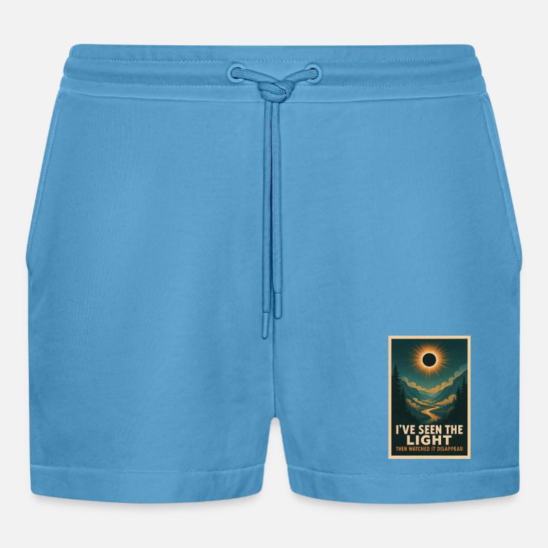 Licht verschwindet | Eclipse - Organic Relaxed Cropped Shorts Made in EU - Sol Blue