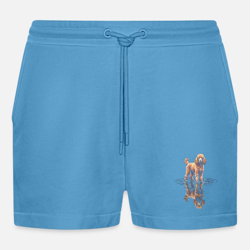 Caniche avec réflexion dans l’eau - Short bio décontracté court fabriqué en UE -  Sol Blue
