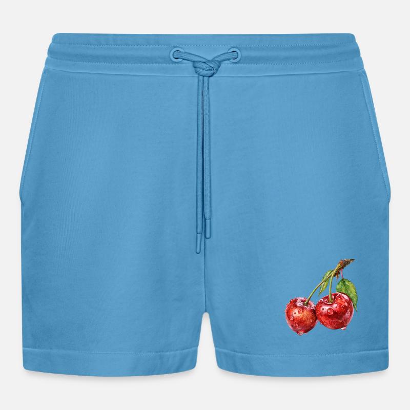Kirsche - Organic Relaxed Cropped Shorts Made in EU - Sol Blue