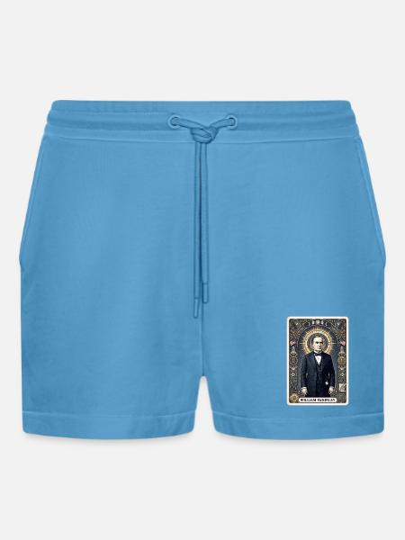 William McKinley Tarotkarte - Organic Relaxed Cropped Shorts Made in EU - Sol Blue