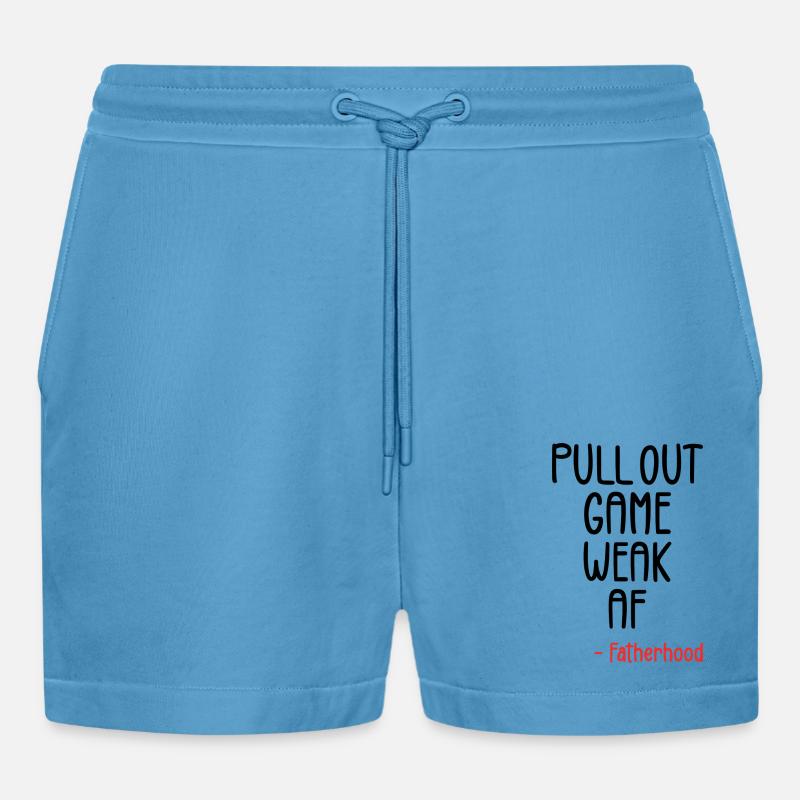 Pull out game weak af - Organic Relaxed Cropped Shorts Made in EU -  Sol Blue