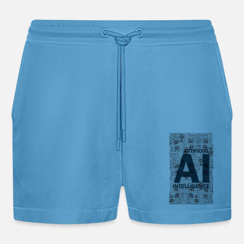 AI - Artificial intelligence - KI - Organic Relaxed Cropped Shorts Made in EU -  Sol Blue