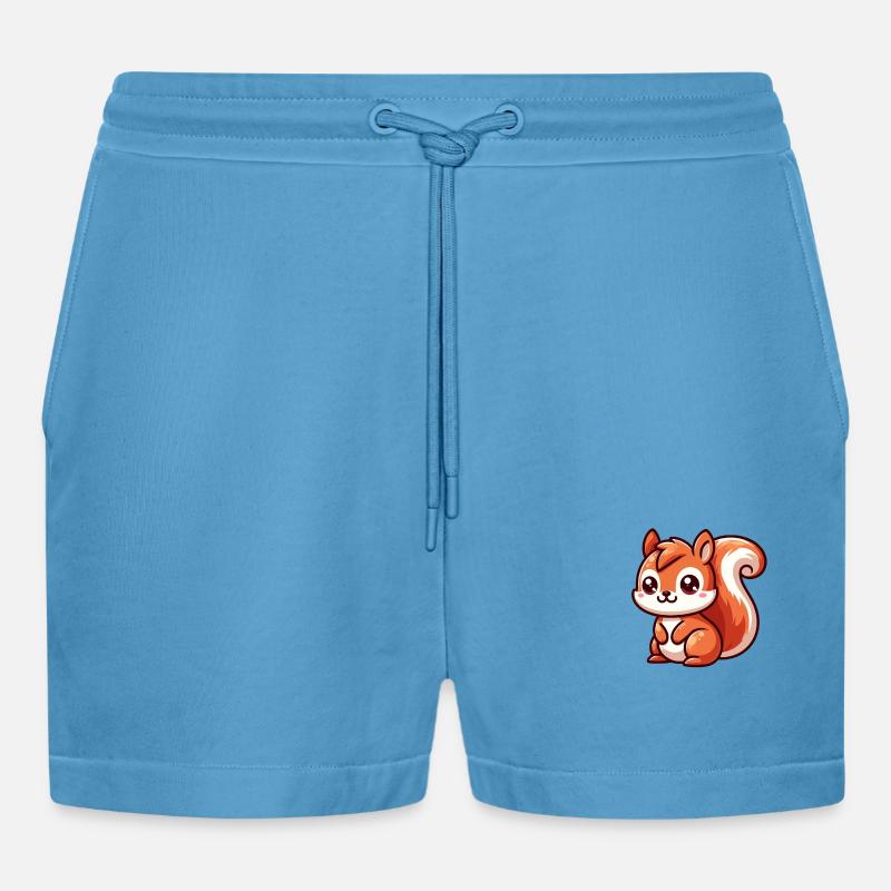 Kleines süßes Eichhörnchen - Organic Relaxed Cropped Shorts Made in EU -  Sol Blue