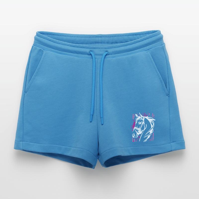 Cheval de style graffiti avec éclaboussure de couleur rose Short bio décontracté court fabriqué en UE
