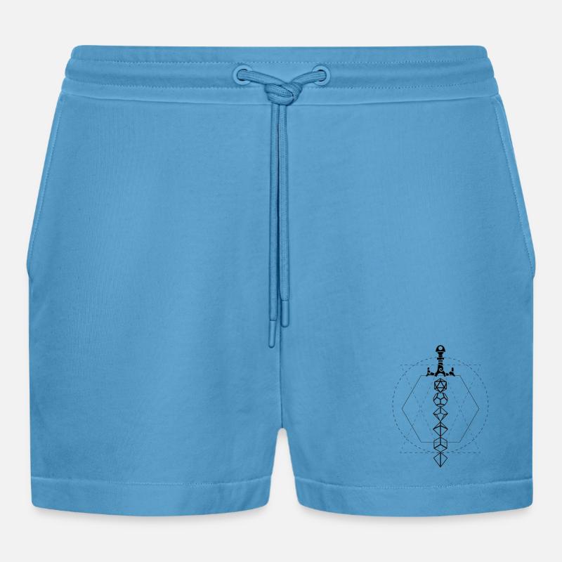 Épée de dés de donjon - Short bio décontracté court fabriqué en UE - Sol Blue