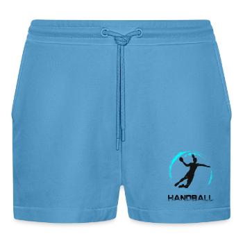 Handball - Organic Relaxed Cropped Shorts Made in EU -  Sol Blue - Vorne