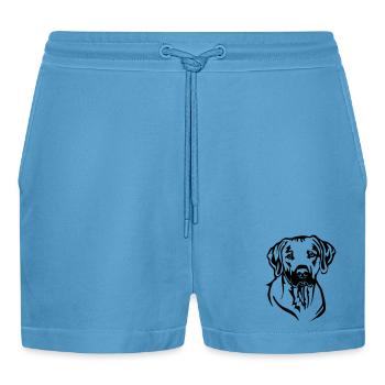 Rhodesian Ridgeback Kopf - Organic Relaxed Cropped Shorts Made in EU -  Sol Blue - Vorne