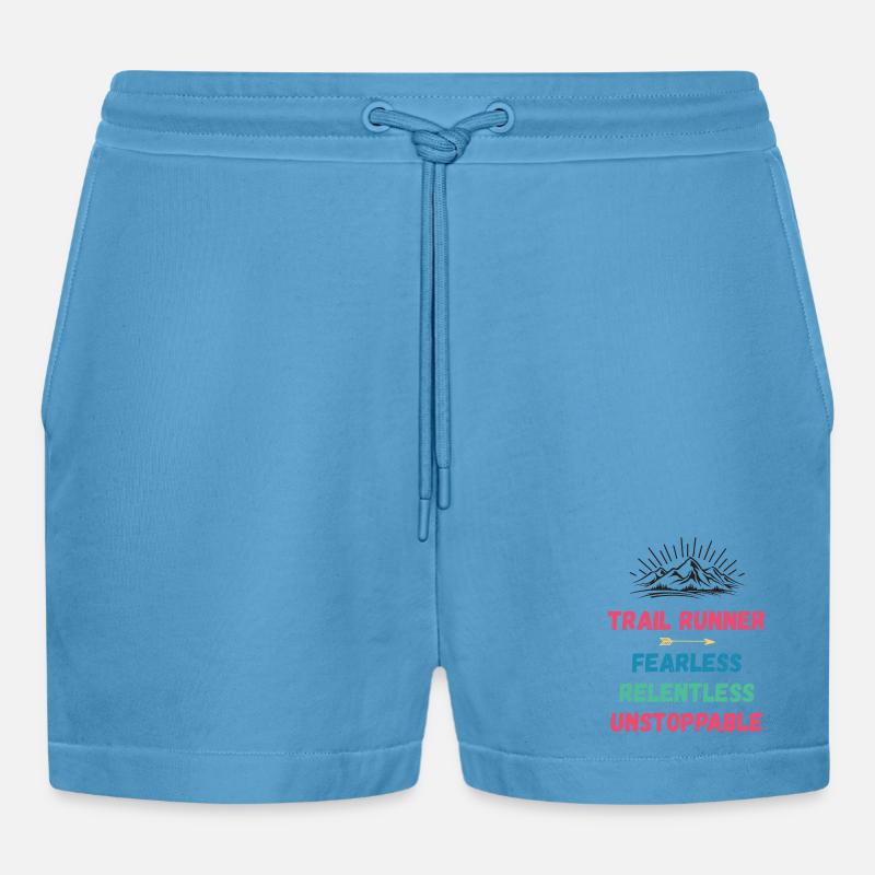 Trail Runner - Intrépide. Implacable. Imparable. - Short bio décontracté court fabriqué en UE -  Sol Blue