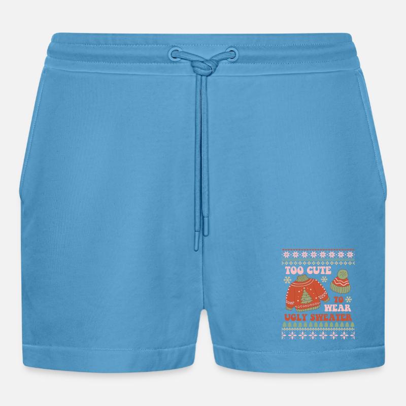 Hässlicher Weihnachtspullover - Organic Relaxed Cropped Shorts Made in EU -  Sol Blue