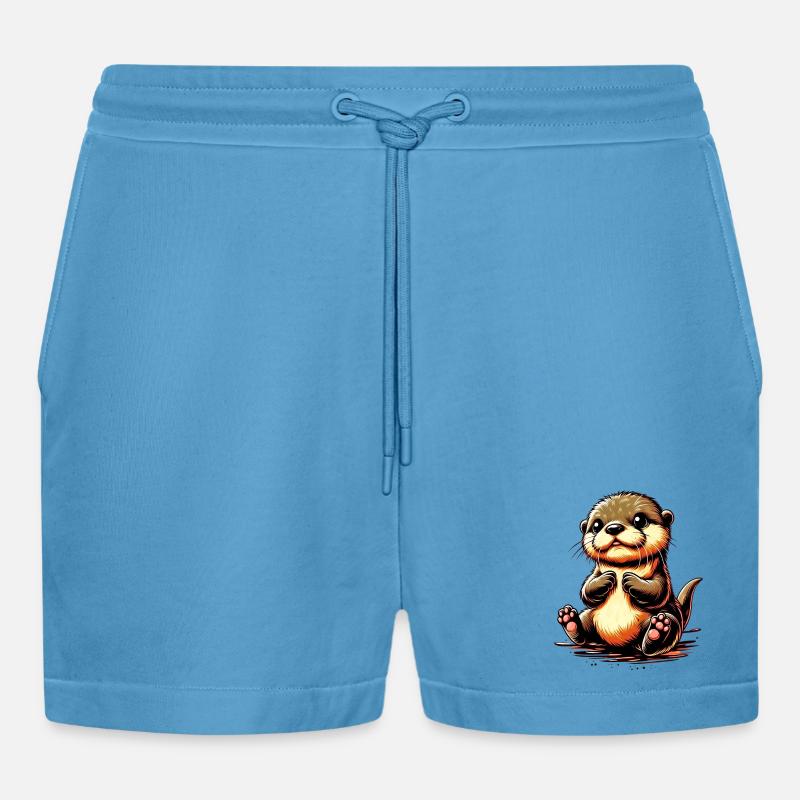 Utter - Organic Relaxed Cropped Shorts Made in EU - Sol Blue