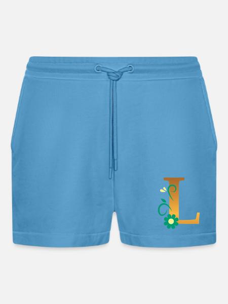 L - Organic Relaxed Cropped Shorts Made in EU - Sol Blue