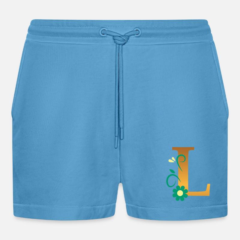 L - Organic Relaxed Cropped Shorts Made in EU -  Sol Blue