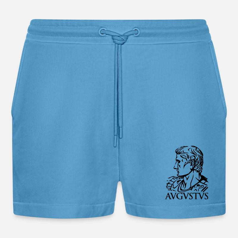 Augustus Römischer Kaiser "AVGVSTVS" Geschichte Tribut - Organic Relaxed Cropped Shorts Made in EU -  Sol Blue