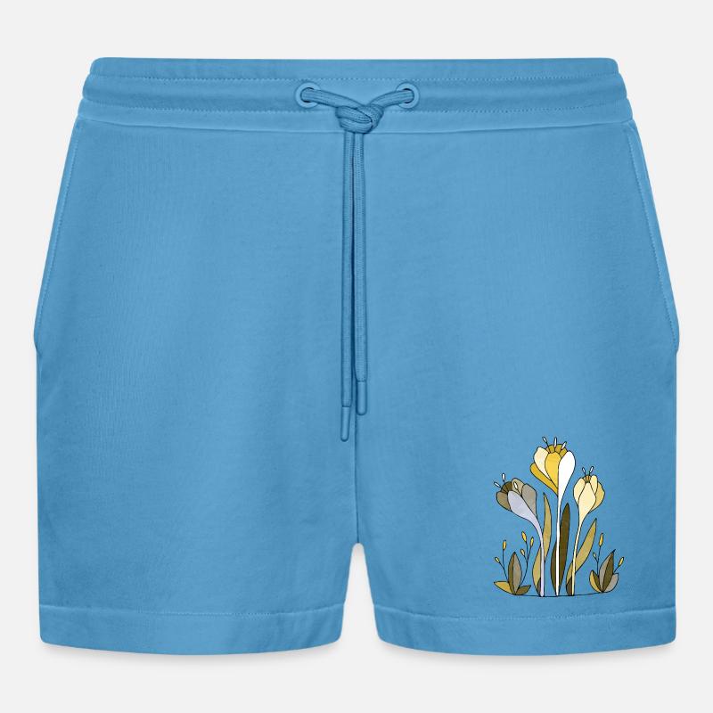 Blumen - Organic Relaxed Cropped Shorts Made in EU - Sol Blue