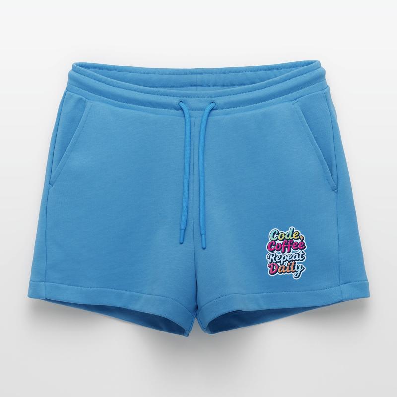 Code Schlaf Debug Wiederholungsprogramm Shirt Organic Relaxed Cropped Shorts Made in EU