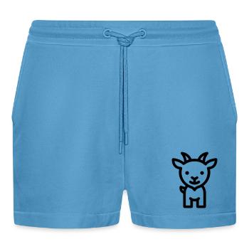 goat - Organic Relaxed Cropped Shorts Made in EU -  Sol Blue - Front