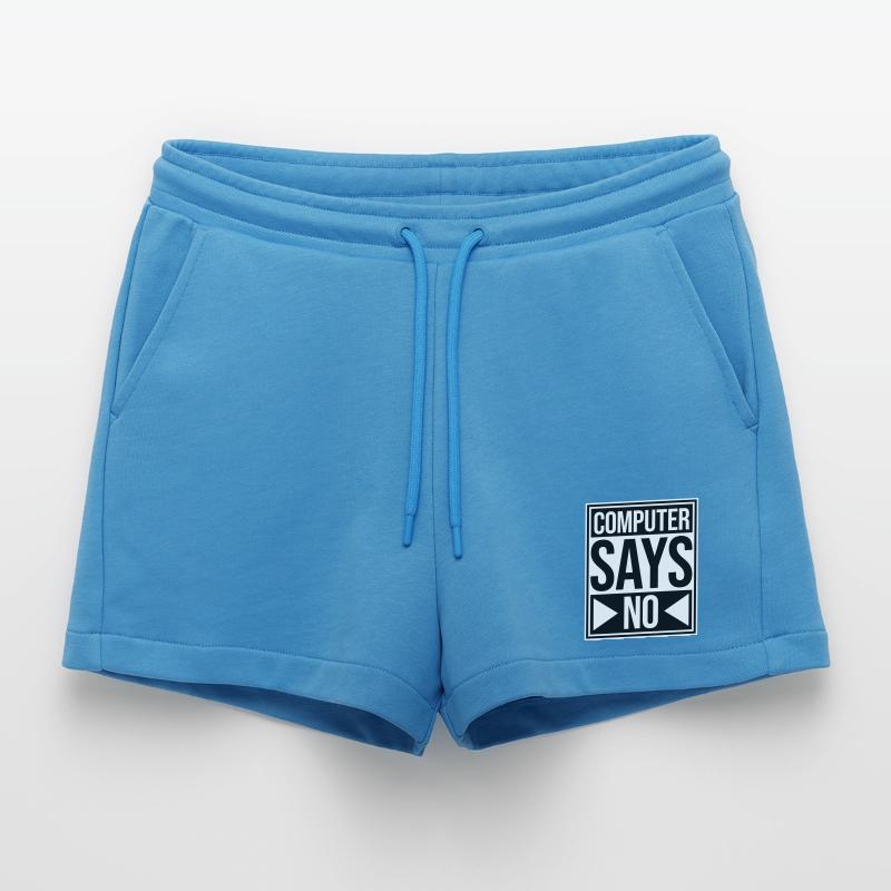 Computer Says No Funny Programmer Nerd Technique Organic Relaxed Cropped Shorts Made in EU