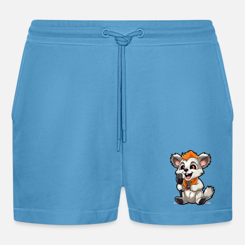 Singtierchen mit Mikrofon - Organic Relaxed Cropped Shorts Made in EU -  Sol Blue