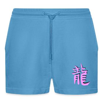 Drachen chinesisches Tierkreiszeichen - Organic Relaxed Cropped Shorts Made in EU -  Sol Blue - Vorne