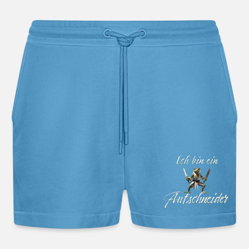 Ich bin ein Aufschneider - Organic Relaxed Cropped Shorts Made in EU - Sol Blue