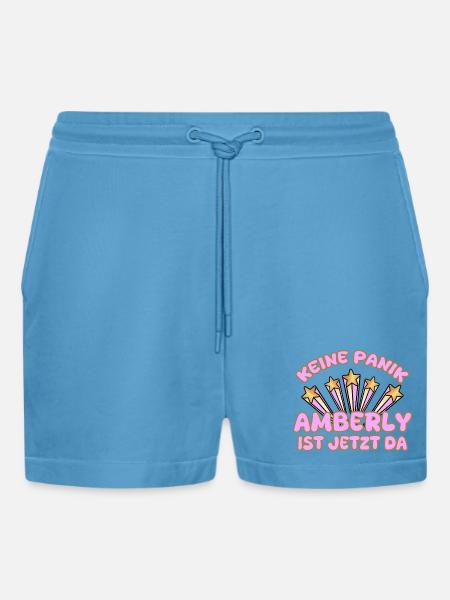 Amberly as a woman's name - Organic Relaxed Cropped Shorts Made in EU -  Sol Blue