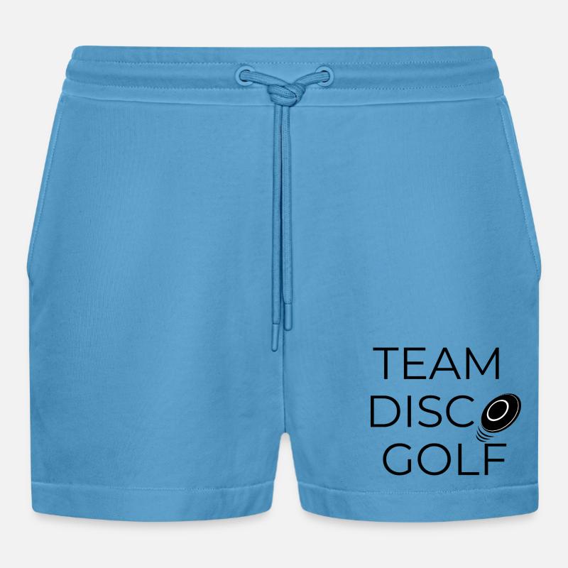 Team Disco Golf - Design mit Scheibe - Organic Relaxed Cropped Shorts Made in EU -  Sol Blue