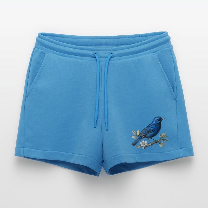 Blauer Vogel Splendid Merion (Malurus splendens) Organic Relaxed Cropped Shorts Made in EU
