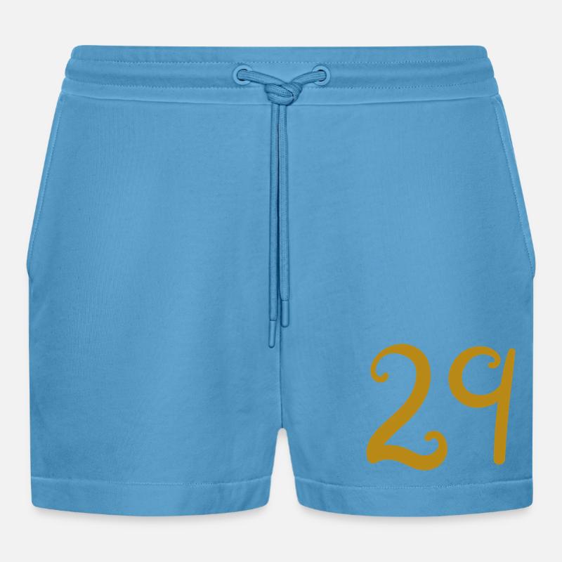 29 - Organic Relaxed Cropped Shorts Made in EU -  Sol Blue