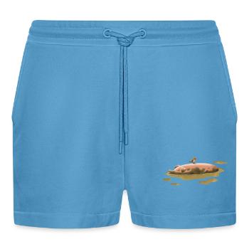 Cochon dans la terre - Short bio décontracté court fabriqué en UE -  Sol Blue - Devant