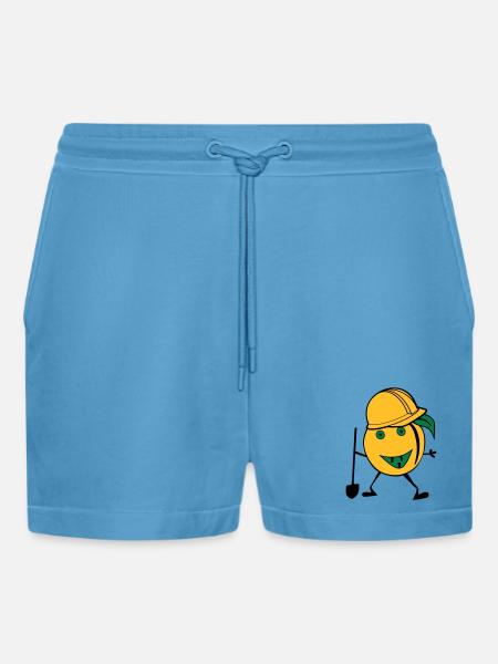orange construction worker - Organic Relaxed Cropped Shorts Made in EU - Sol Blue