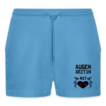 Augenärztin mit Herz Geschenk - Organic Relaxed Cropped Shorts Made in EU -  Sol Blue - Vorne