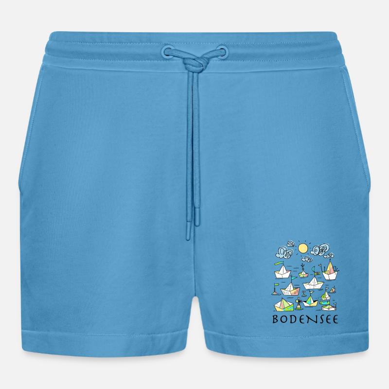 Bodensee - Organic Relaxed Cropped Shorts Made in EU -  Sol Blue