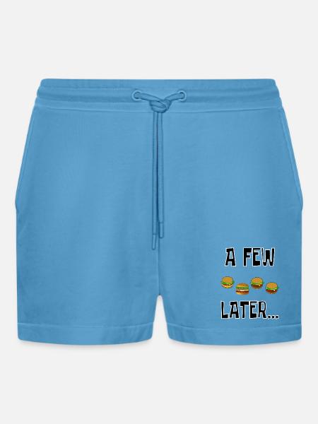 a few hamburgers later - Organic Relaxed Cropped Shorts Made in EU -  Sol Blue