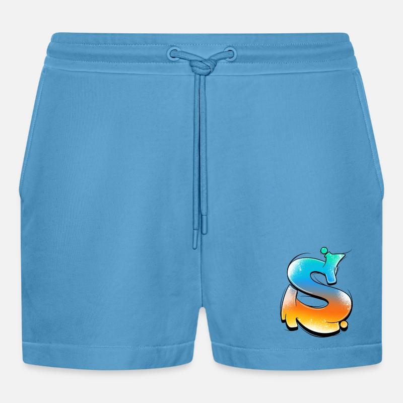 S-Gradiente di Spruzzi al Neon - Pantaloncini corti ecologici casual Made in UE - Sol Blue