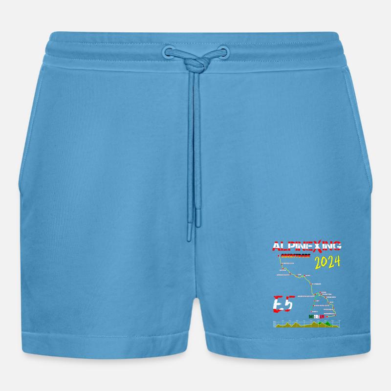 E5 Oberstdorf Merano 2024 - Organic Relaxed Cropped Shorts Made in EU -  Sol Blue