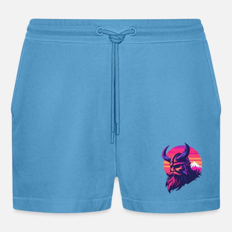 Viking synthwave 3 - Short bio décontracté court fabriqué en UE -  Sol Blue