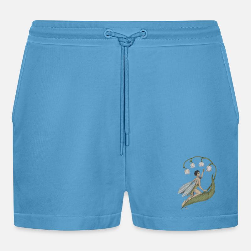 Pixie mit Maiglöckchen - Organic Relaxed Cropped Shorts Made in EU - Sol Blue